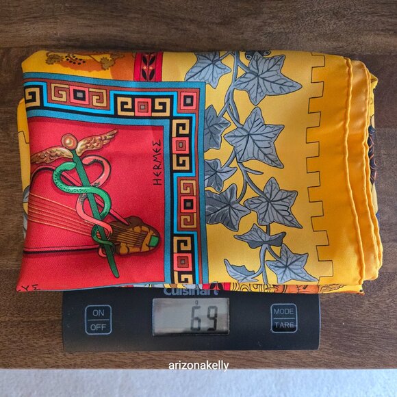 Hermès Silk Scarf Musique des Dieux Ancient Greece Greek Music Dance Hand-rolled - Picture 16 of 16